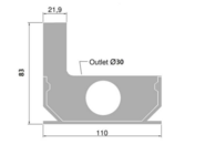 Aluminium_sleufgoot_eindstuk_links_met_uitloop